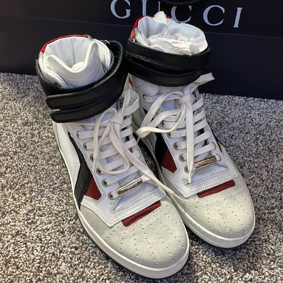 Authentic Christian DIOR high top leather suede sneakers w/ box 38 7 1/2 9 - Picture 3 of 14